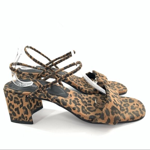 Stuart Madeline heels 9 Award brown cheetah print slingback minimalist Y2k party
